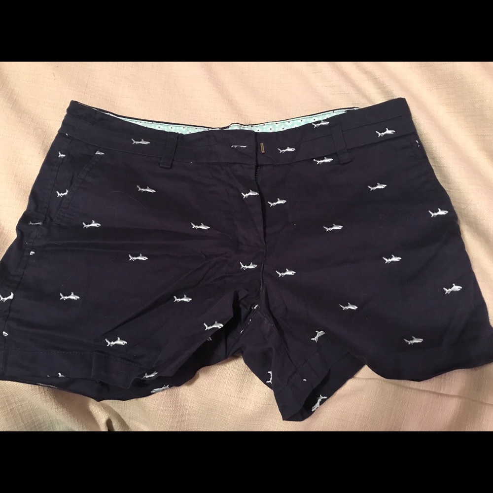 Shark Embroidered Shorts